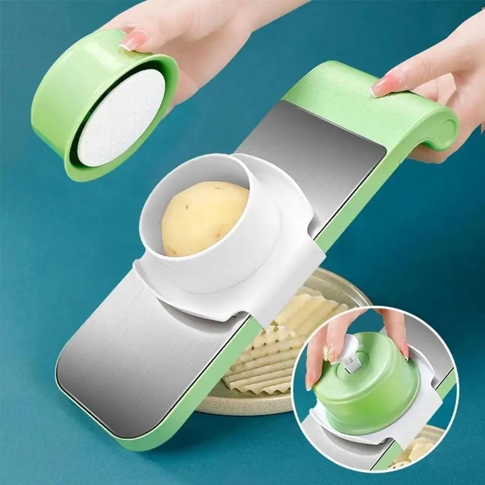 5 - in - 1 Multi - Functional Vegetable Slicer & Grater – Adjustable Mandoline Cutter - MEGACART