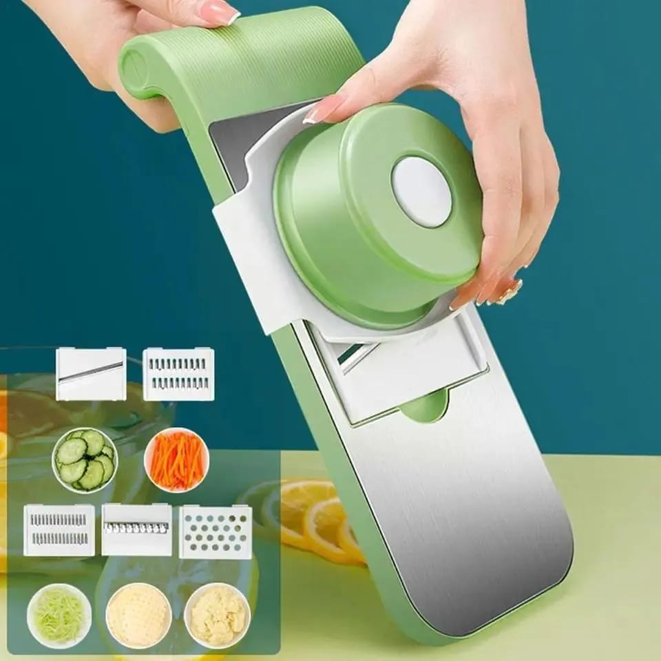 5 - in - 1 Multi - Functional Vegetable Slicer & Grater – Adjustable Mandoline Cutter - MEGACART