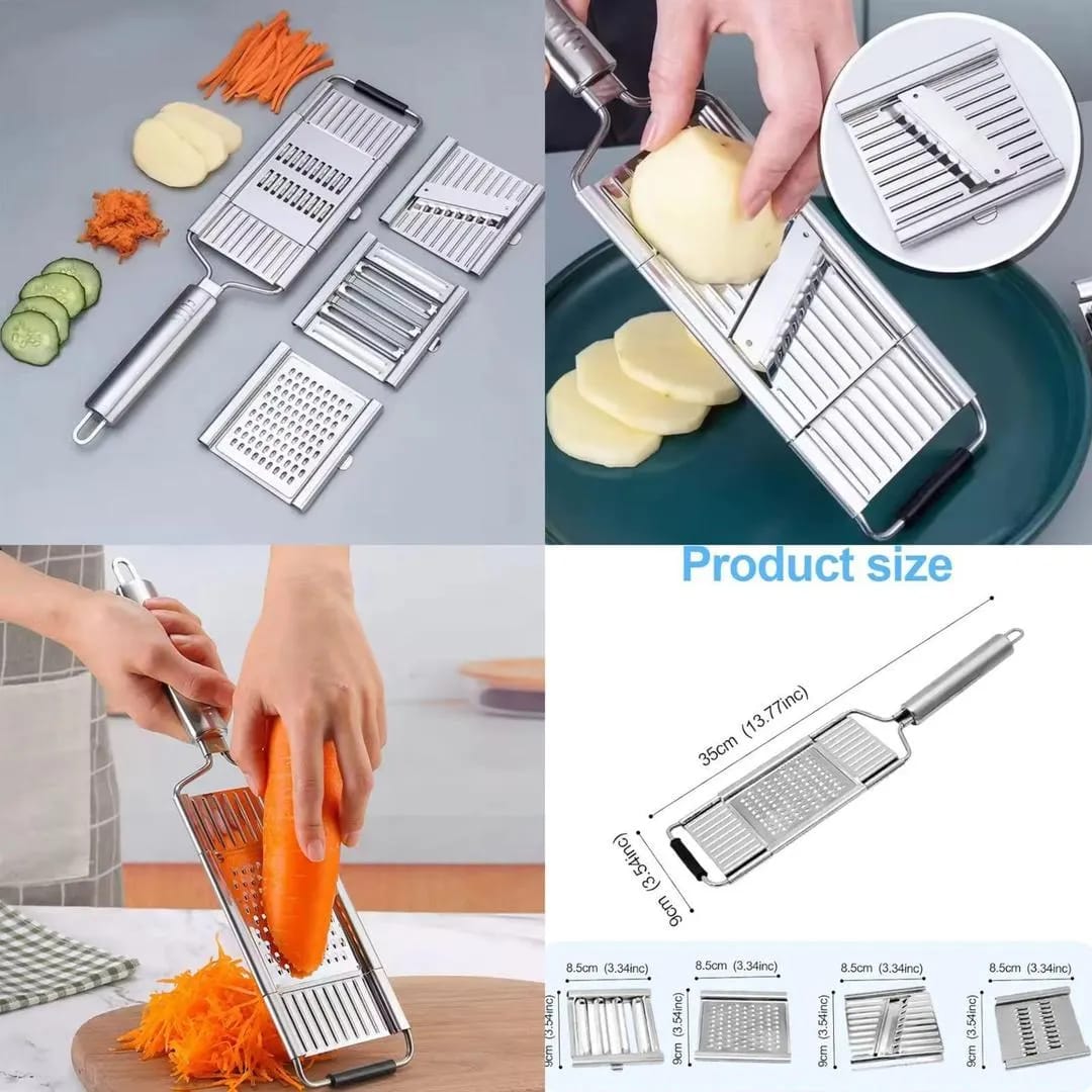 5 - in - 1 Multi - Functional Vegetable Slicer & Grater – Adjustable Mandoline Cutter - MEGACART