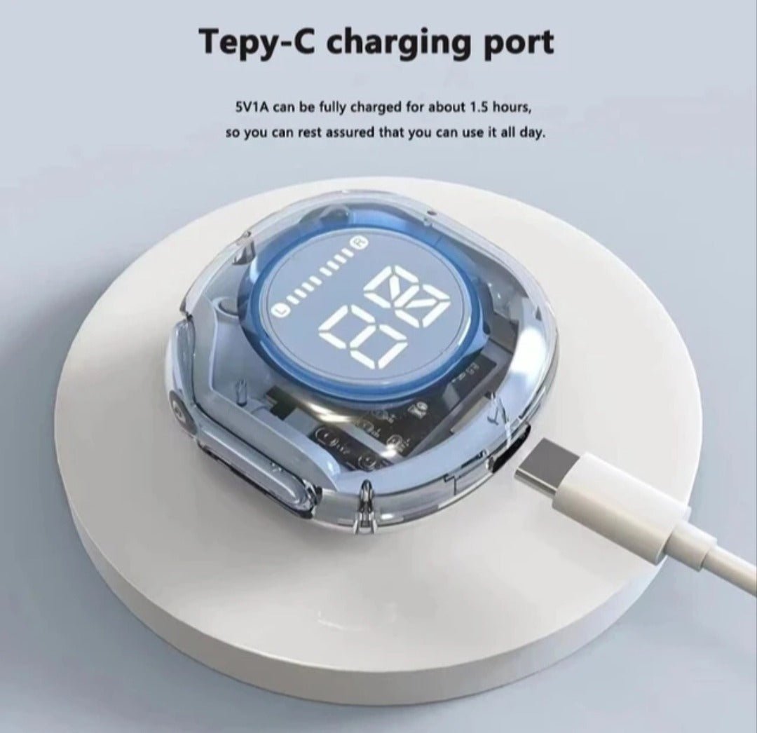 Air 39 Wireless Earbuds | Bluetooth 5.3 | Digital Display | Stereo Sound | Portable Charging Case | Random Color - MEGACART